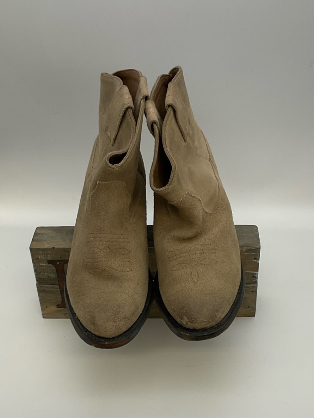 Steve Madden Autry Suede Ankle Cowboy Boots Size 6 Western Rodeo Festival - Picture 5 of 8